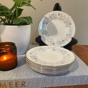 Vintage Wedgwood Belle Fleur Bone China Dessert Plates - 6 inch - Set of 6